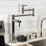 Concord KS8706DL Two-Handle 1-Hole Deck Mount Pot Filler, Polished Nickel