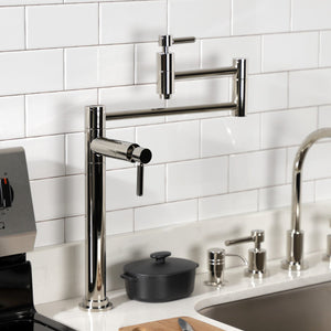 Concord KS8706DL Two-Handle 1-Hole Deck Mount Pot Filler, Polished Nickel