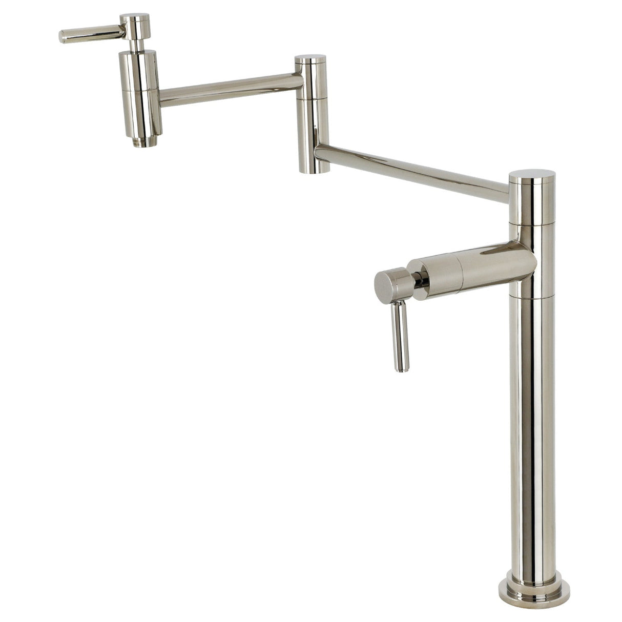 Concord KS8706DL Two-Handle 1-Hole Deck Mount Pot Filler, Polished Nickel