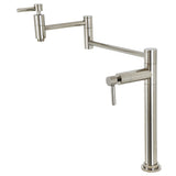 Concord KS8706DL Two-Handle 1-Hole Deck Mount Pot Filler, Polished Nickel