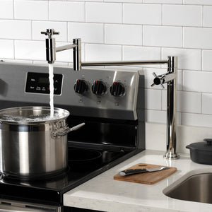 Concord KS8706DX Two-Handle 1-Hole Deck Mount Pot Filler, Polished Nickel
