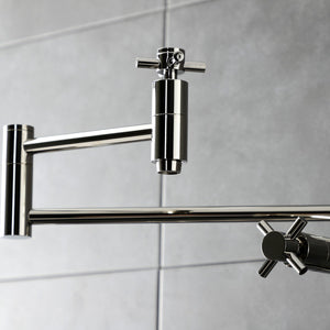 Concord KS8706DX Two-Handle 1-Hole Deck Mount Pot Filler, Polished Nickel