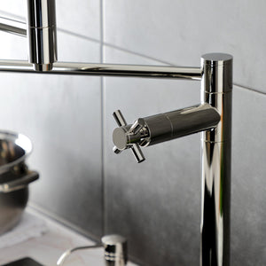 Concord KS8706DX Two-Handle 1-Hole Deck Mount Pot Filler, Polished Nickel