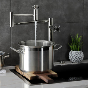 Concord KS8706DX Two-Handle 1-Hole Deck Mount Pot Filler, Polished Nickel