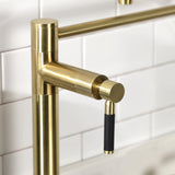 Kaiser KS8707DKL Two-Handle 1-Hole Deck Mount Pot Filler, Brushed Brass