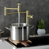 Concord KS8707DX Two-Handle 1-Hole Deck Mount Pot Filler, Brushed Brass