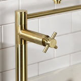 Concord KS8707DX Two-Handle 1-Hole Deck Mount Pot Filler, Brushed Brass