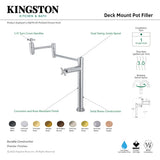 Millennium KS8707ZX Two-Handle 1-Hole Deck Mount Pot Filler, Brushed Brass