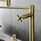 Millennium KS8707ZX Two-Handle 1-Hole Deck Mount Pot Filler, Brushed Brass