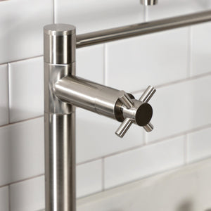 Concord KS8708DX Two-Handle 1-Hole Deck Mount Pot Filler, Brushed Nickel