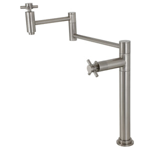 Concord KS8708DX Two-Handle 1-Hole Deck Mount Pot Filler, Brushed Nickel