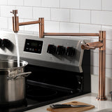 Concord KS870DLAC Two-Handle 1-Hole Deck Mount Pot Filler, Antique Copper