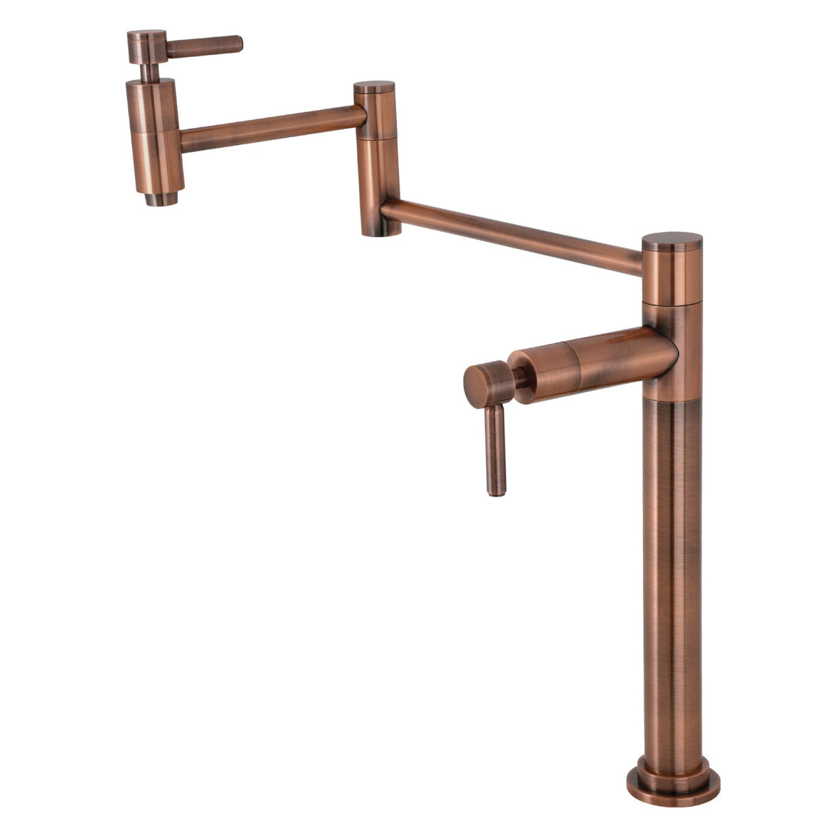 Concord KS870DLAC Two-Handle 1-Hole Deck Mount Pot Filler, Antique Copper