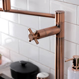 Concord KS870DXAC Two-Handle 1-Hole Deck Mount Pot Filler, Antique Copper