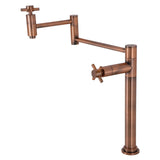 Concord KS870DXAC Two-Handle 1-Hole Deck Mount Pot Filler, Antique Copper