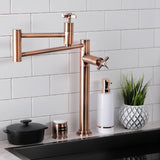 Millennium KS870ZXAC Two-Handle 1-Hole Deck Mount Pot Filler, Antique Copper