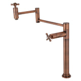 Millennium KS870ZXAC Two-Handle 1-Hole Deck Mount Pot Filler, Antique Copper