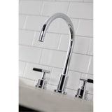 Kaiser KS8721CKLBS Widespread Kitchen Faucet with Brass Sprayer, Polished Chrome