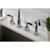 Kaiser KS8721CKLBS Widespread Kitchen Faucet with Brass Sprayer, Polished Chrome