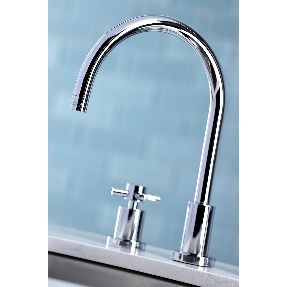Concord KS8721DXLS Two-Handle 3-Hole Deck Mount Widespread Kitchen Faucet, Polished Chrome