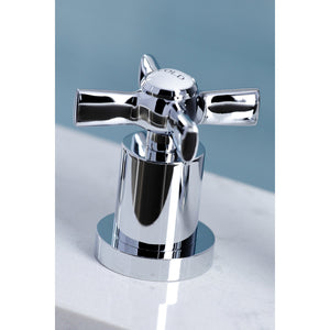 Millennium KS8721ZX Two-Handle 4-Hole Deck Mount Widespread Kitchen Faucet with Plastic Sprayer, Polished Chrome
