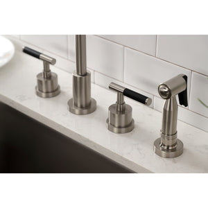 Kaiser KS8728CKLBS Widespread Kitchen Faucet with Brass Sprayer, Brushed Nickel