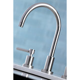 Concord KS8728DLLS Two-Handle 3-Hole Deck Mount Widespread Kitchen Faucet, Brushed Nickel