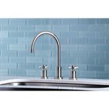 Concord KS8728DXLS Two-Handle 3-Hole Deck Mount Widespread Kitchen Faucet, Brushed Nickel
