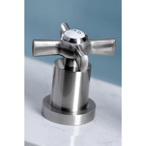 Millennium KS8728ZX Two-Handle 4-Hole Deck Mount Widespread Kitchen Faucet with Plastic Sprayer, Brushed Nickel