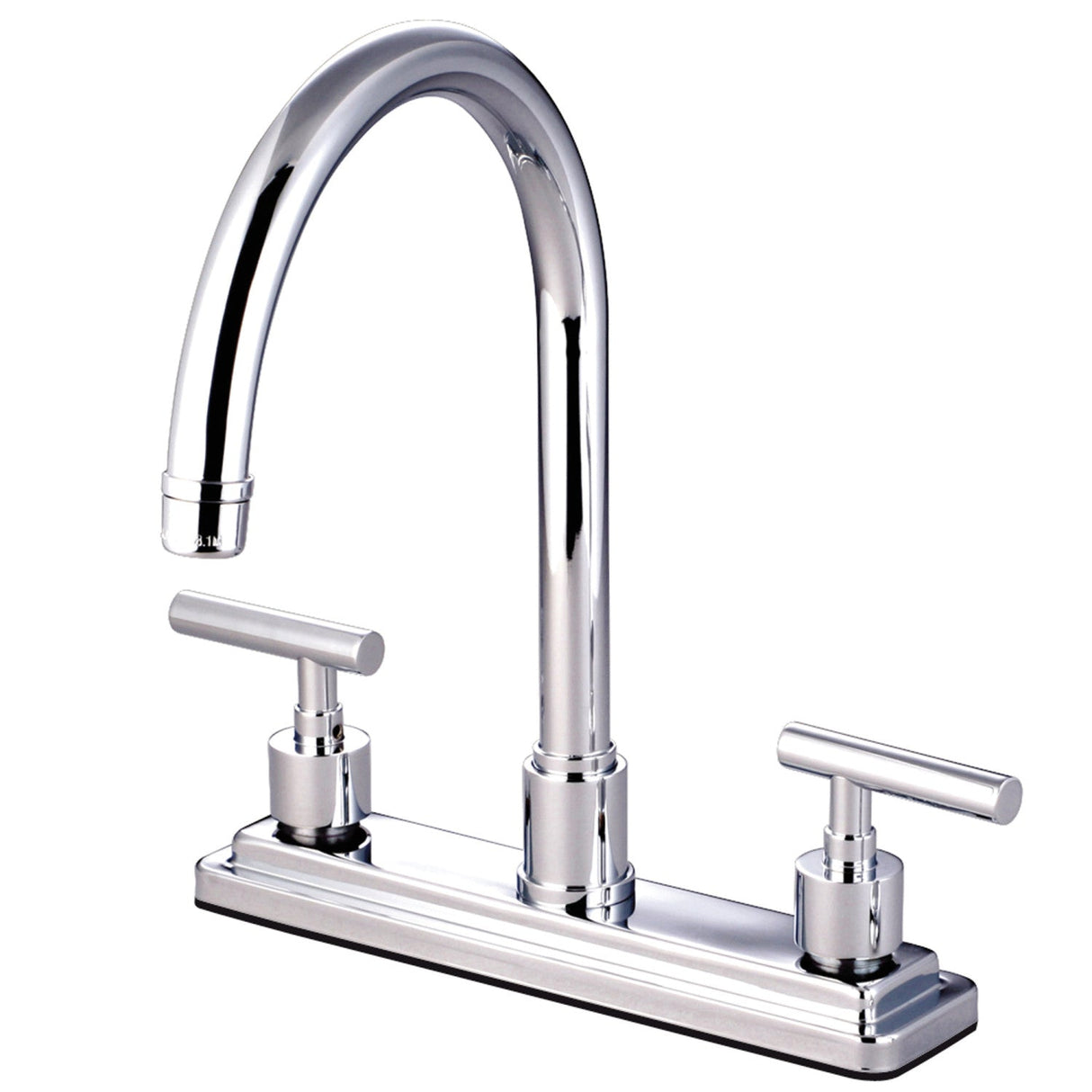 Manhattan KS8791CMLLS Two-Handle 1-or-3 Hole Deck Mount 8" Centerset Kitchen Faucet, Polished Chrome