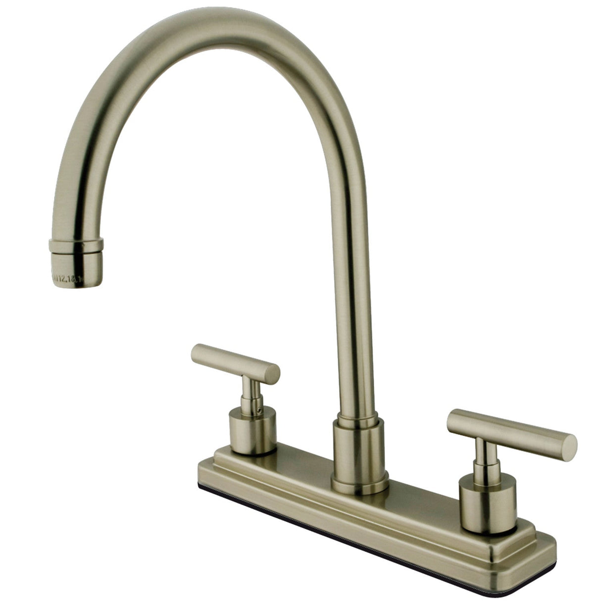 Manhattan KS8798CMLLS Two-Handle 1-or-3 Hole Deck Mount 8" Centerset Kitchen Faucet, Brushed Nickel
