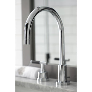 Kaiser KS8921CKL Two-Handle Deck Mount Widespread Bathroom Faucet with Brass Pop-Up, Polished Chrome