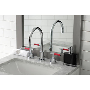 Kaiser KS8921CKL Two-Handle Deck Mount Widespread Bathroom Faucet with Brass Pop-Up, Polished Chrome