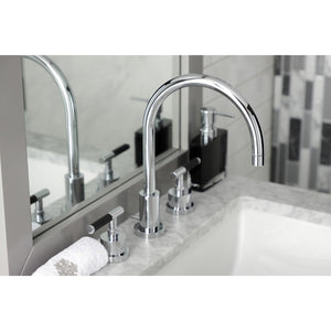 Kaiser KS8921CKL Two-Handle Deck Mount Widespread Bathroom Faucet with Brass Pop-Up, Polished Chrome