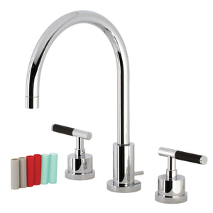 Kaiser KS8921CKL Two-Handle Deck Mount Widespread Bathroom Faucet with Brass Pop-Up, Polished Chrome