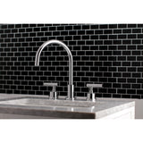 Manhattan KS8921CML Two-Handle 3-Hole Deck Mount Widespread Bathroom Faucet with Brass Pop-Up, Polished Chrome