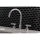 Manhattan KS8921CML Two-Handle 3-Hole Deck Mount Widespread Bathroom Faucet with Brass Pop-Up, Polished Chrome