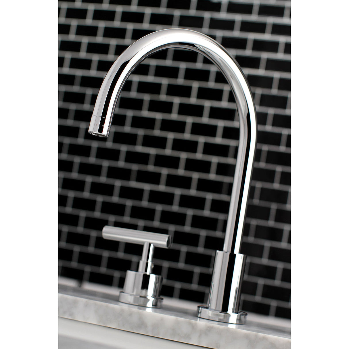 Manhattan KS8921CML Two-Handle 3-Hole Deck Mount Widespread Bathroom Faucet with Brass Pop-Up, Polished Chrome