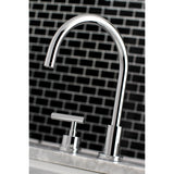 Manhattan KS8921CML Two-Handle 3-Hole Deck Mount Widespread Bathroom Faucet with Brass Pop-Up, Polished Chrome