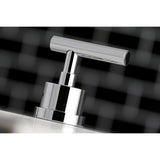 Manhattan KS8921CML Two-Handle 3-Hole Deck Mount Widespread Bathroom Faucet with Brass Pop-Up, Polished Chrome