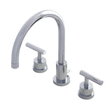 Manhattan KS8921CML Two-Handle 3-Hole Deck Mount Widespread Bathroom Faucet with Brass Pop-Up, Polished Chrome