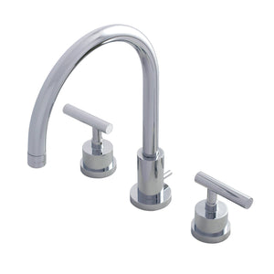Manhattan KS8921CML Two-Handle 3-Hole Deck Mount Widespread Bathroom Faucet with Brass Pop-Up, Polished Chrome