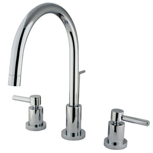 Concord KS8921DL Two-Handle 3-Hole Deck Mount Widespread Bathroom Faucet with Brass Pop-Up, Polished Chrome