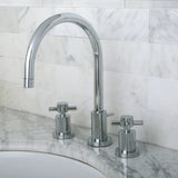 Concord KS8921DX Two-Handle 3-Hole Deck Mount Widespread Bathroom Faucet with Brass Pop-Up, Polished Chrome