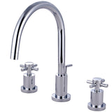 Concord KS8921DX Two-Handle 3-Hole Deck Mount Widespread Bathroom Faucet with Brass Pop-Up, Polished Chrome