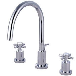 Concord KS8921DX Two-Handle 3-Hole Deck Mount Widespread Bathroom Faucet with Brass Pop-Up, Polished Chrome