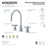 Millennium KS8921ZX Two-Handle 3-Hole Deck Mount Widespread Bathroom Faucet with Brass Pop-Up, Polished Chrome