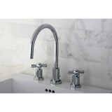 Millennium KS8921ZX Two-Handle 3-Hole Deck Mount Widespread Bathroom Faucet with Brass Pop-Up, Polished Chrome