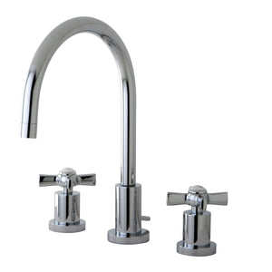 Millennium KS8921ZX Two-Handle 3-Hole Deck Mount Widespread Bathroom Faucet with Brass Pop-Up, Polished Chrome