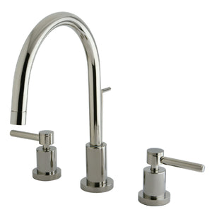 Concord KS8926DL Two-Handle 3-Hole Deck Mount Widespread Bathroom Faucet with Brass Pop-Up, Polished Nickel